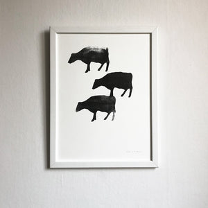Cows - riso print